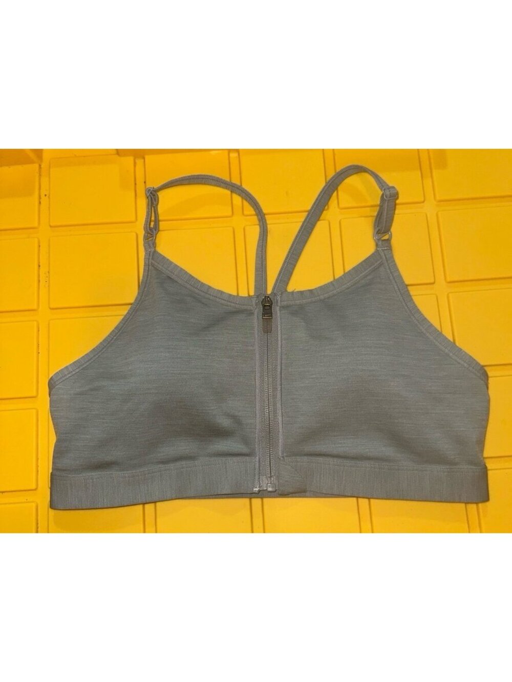 Nike grey zip up Sports Bra size large